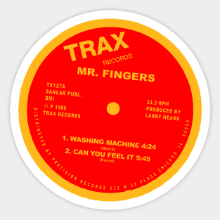 Trax / Mr Fingers / Acid House Vinyl Record Sticker